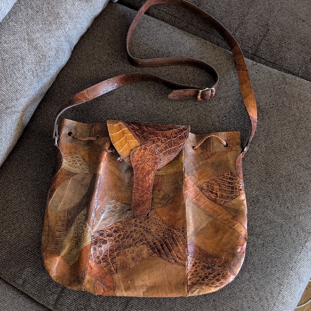 Patchwork Leather Shoulder Bag - image 1